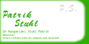 patrik stuhl business card